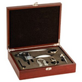 Rosewood Finish 5-Piece Wine Tool Set